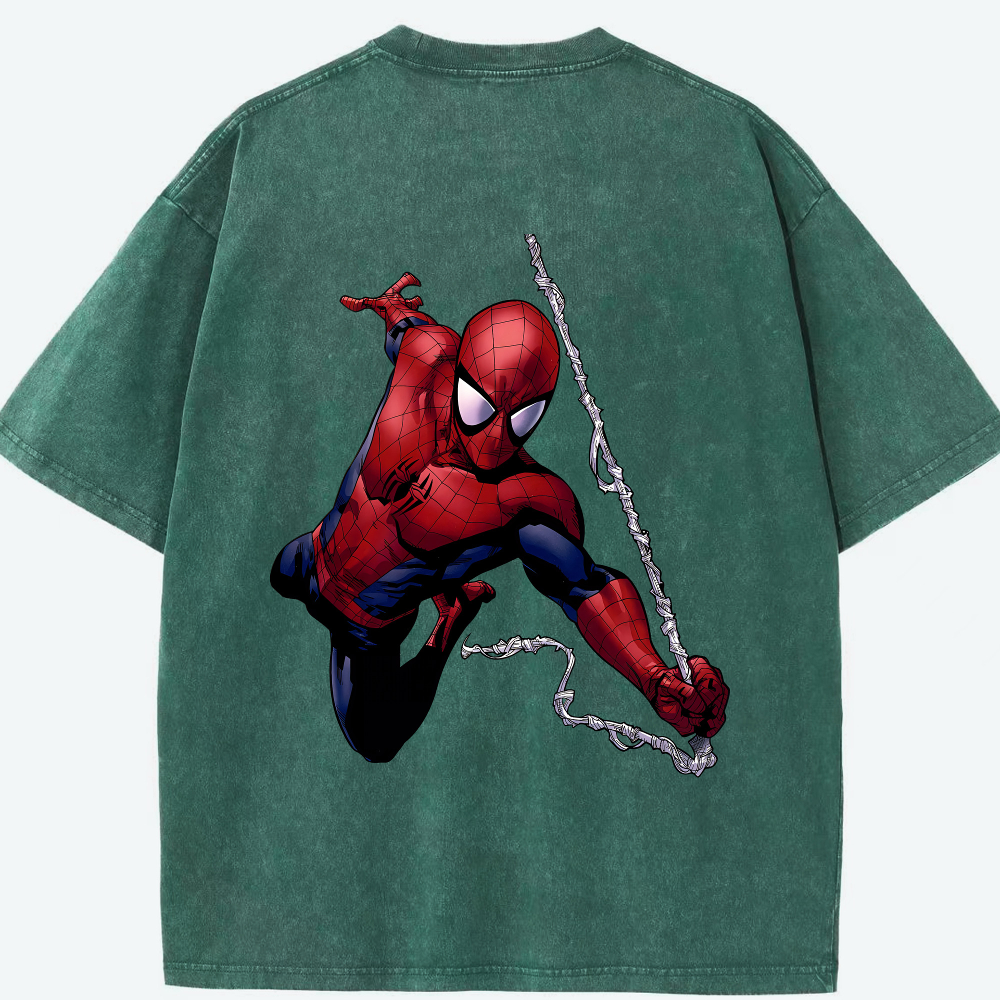 （画像用） Spider Man スパイダーマン 綿100% ヴィンテージ風 半袖Tシャツ（背面プリント）